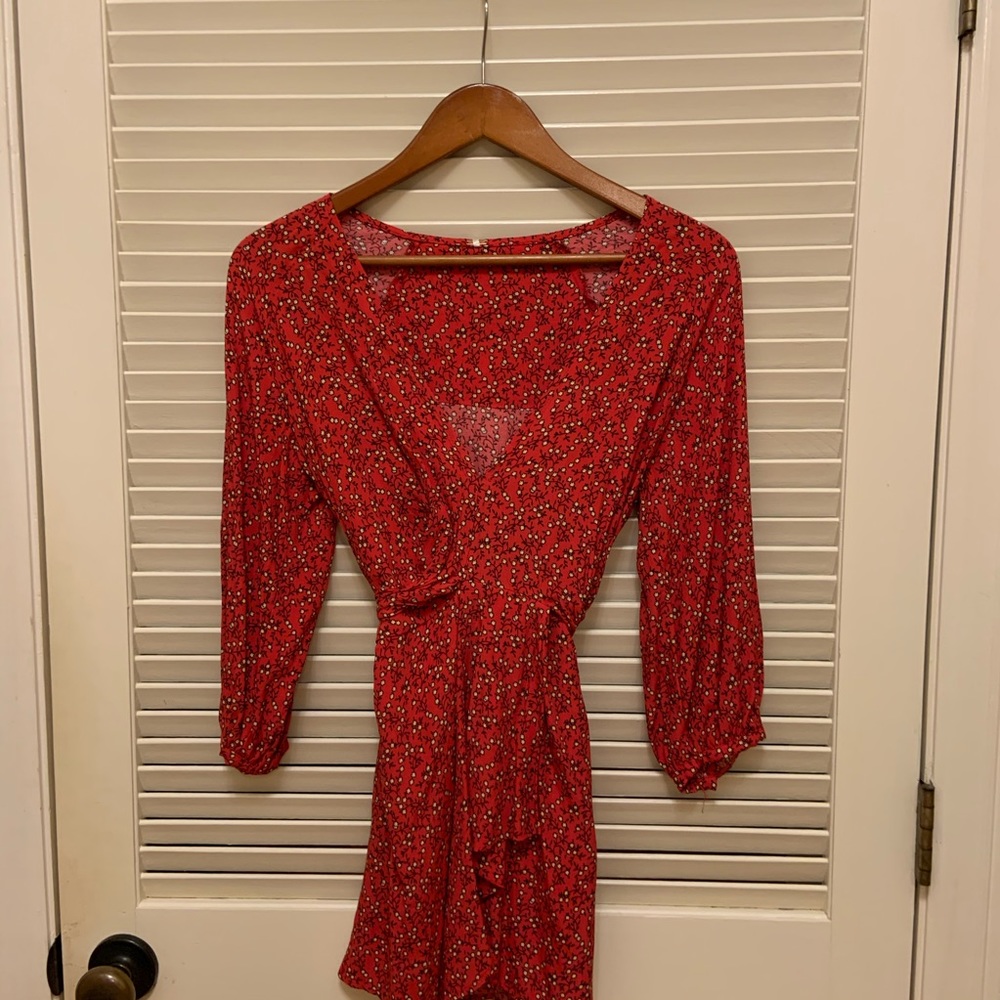 Free People Clara Tie-Front Tunic in Red - Picture 7 of 16